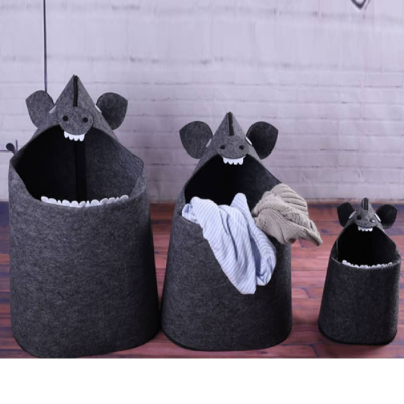 Set of 3 Kids Felt Small, Medium, Large,Toy Organizer,Baby Clothes Nursery, Basket Kids Laundry Hamper